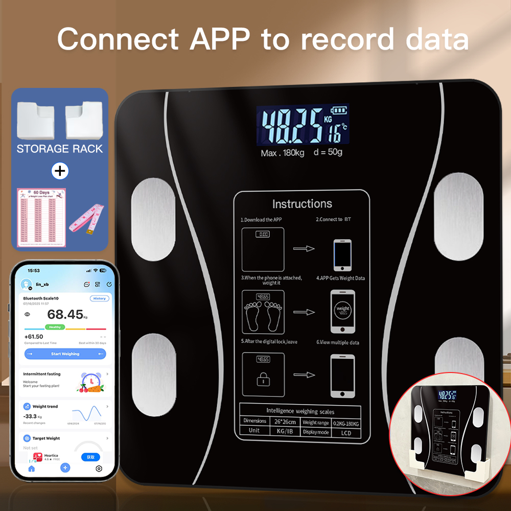 Body Fat Scale Smart - 콘리델은 모바일 앱 연동을 지원하는 고정밀