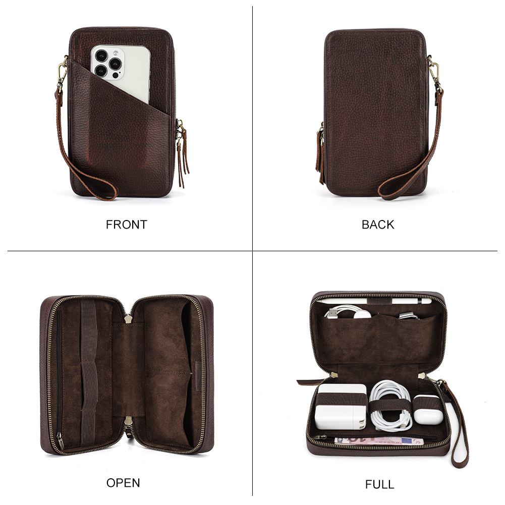 정품 가죽 휴대용 USB 데이터 케이블 보관 가방, 이 - Electronics Gadgets Bag 리뷰 및 가격