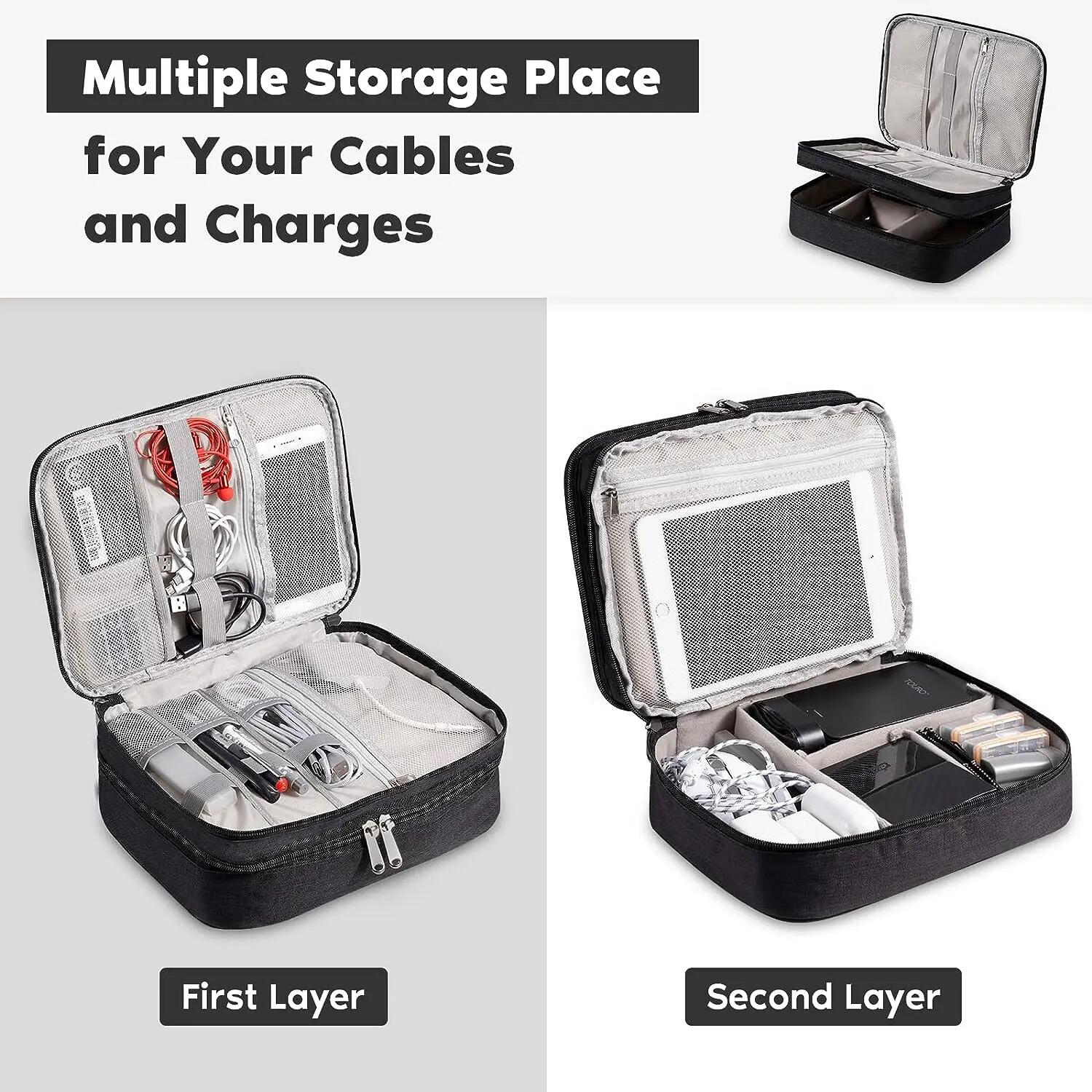 휴대용 디지털 저장 가방 USB 가제트 방수 케이블 주 - Electronics Gadgets Bag 리뷰 및 가격